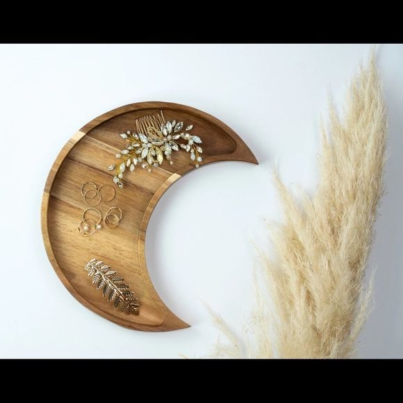 Chrystal Holder Moon Tray - Crystal Display and -Jewelry Tray  boho home decor - Picture 5 of 6